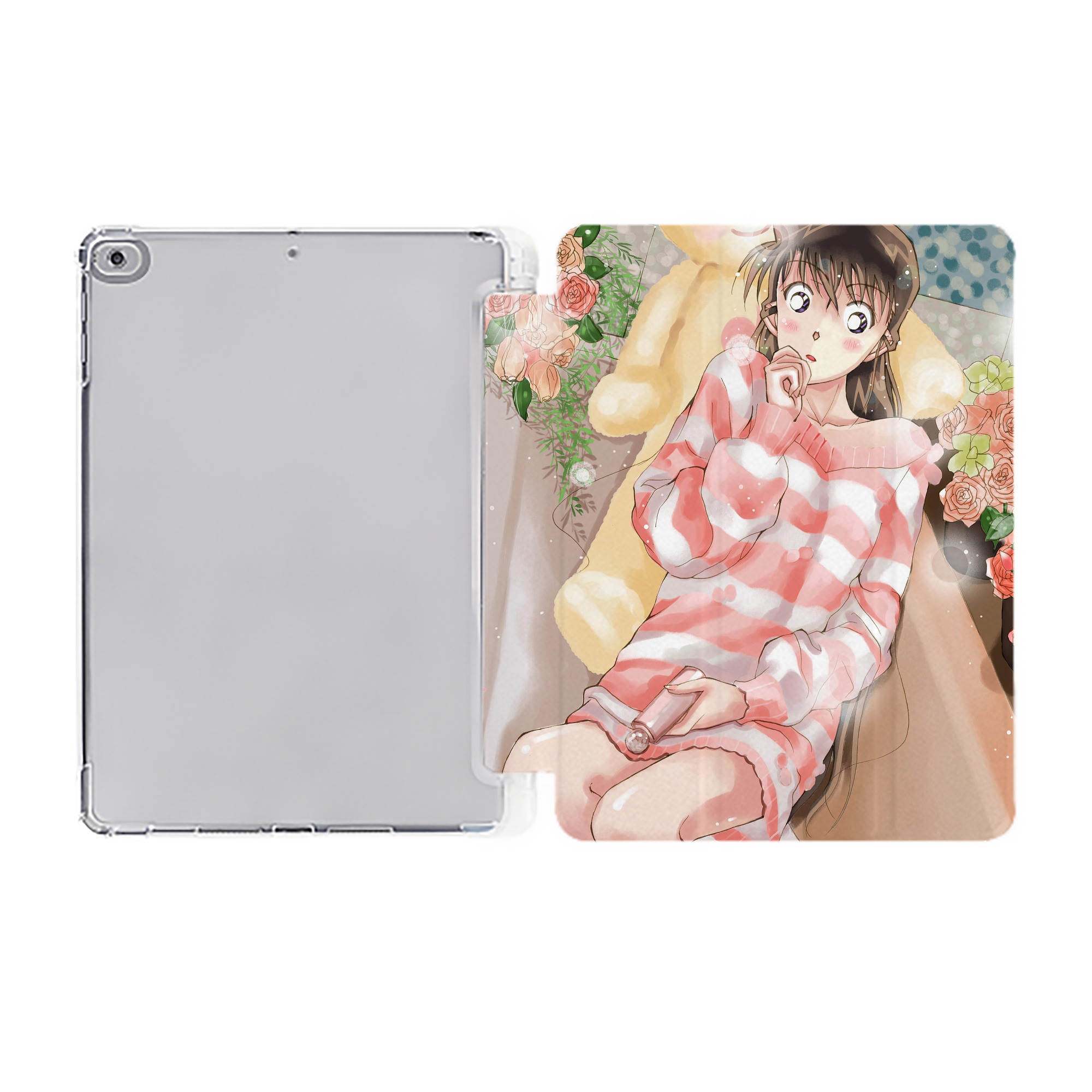 （画像用） 名探偵コナン Detective Conan IPad ケース ペン収納付き 三つ折りスタンド PUレザー×シリコン 対応機種9.5/10.5/10.9インチ